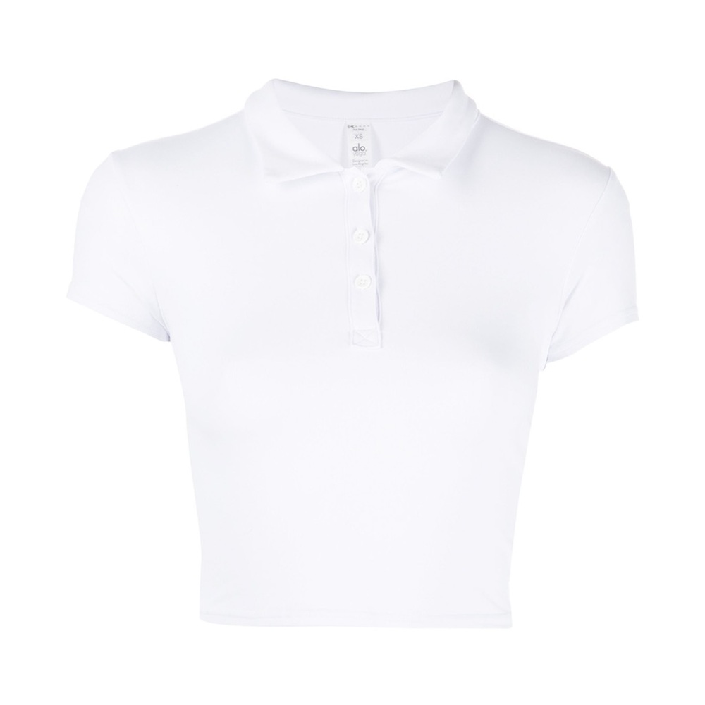 Alo Yoga | Never worn White Crop Polo | Size Small